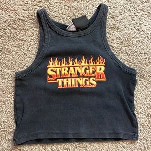 Zara stranger things tank crop top